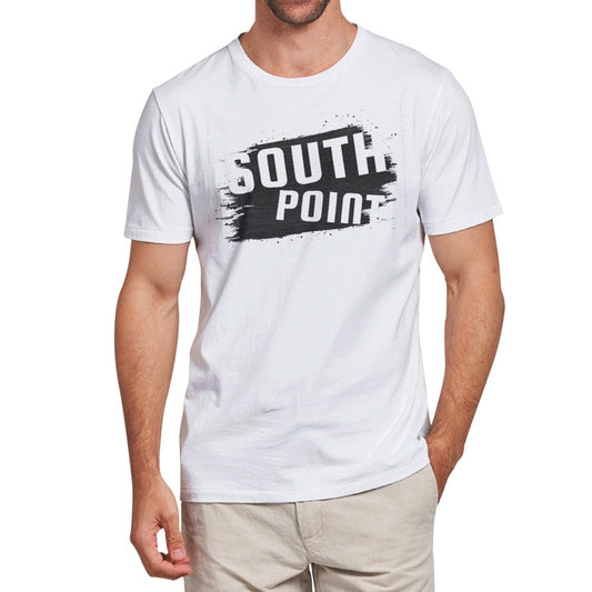 South Point Paint Style Logo Men's Cotton Tee White