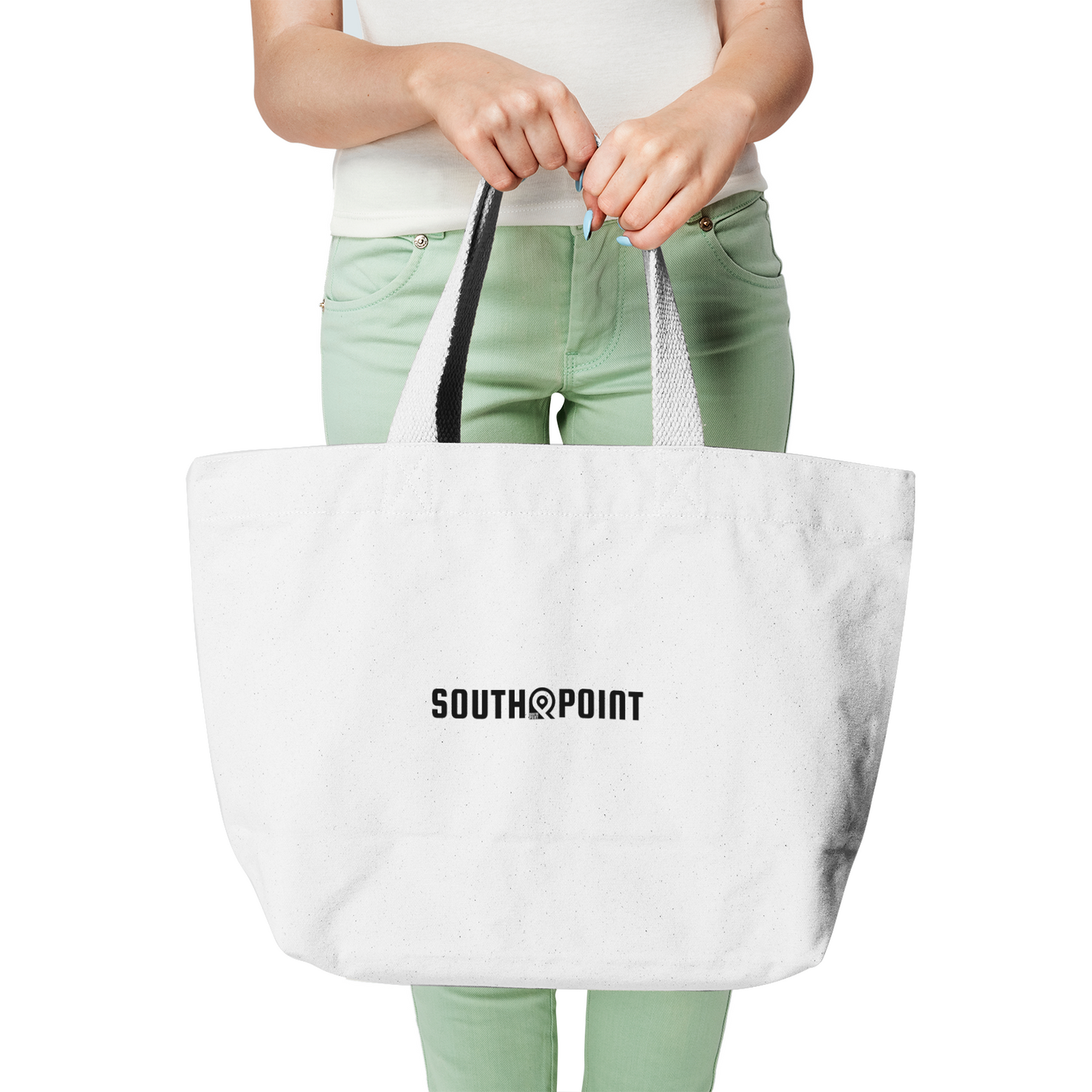 South Point Natural Canvas Tote Bags Smiley Giraffe