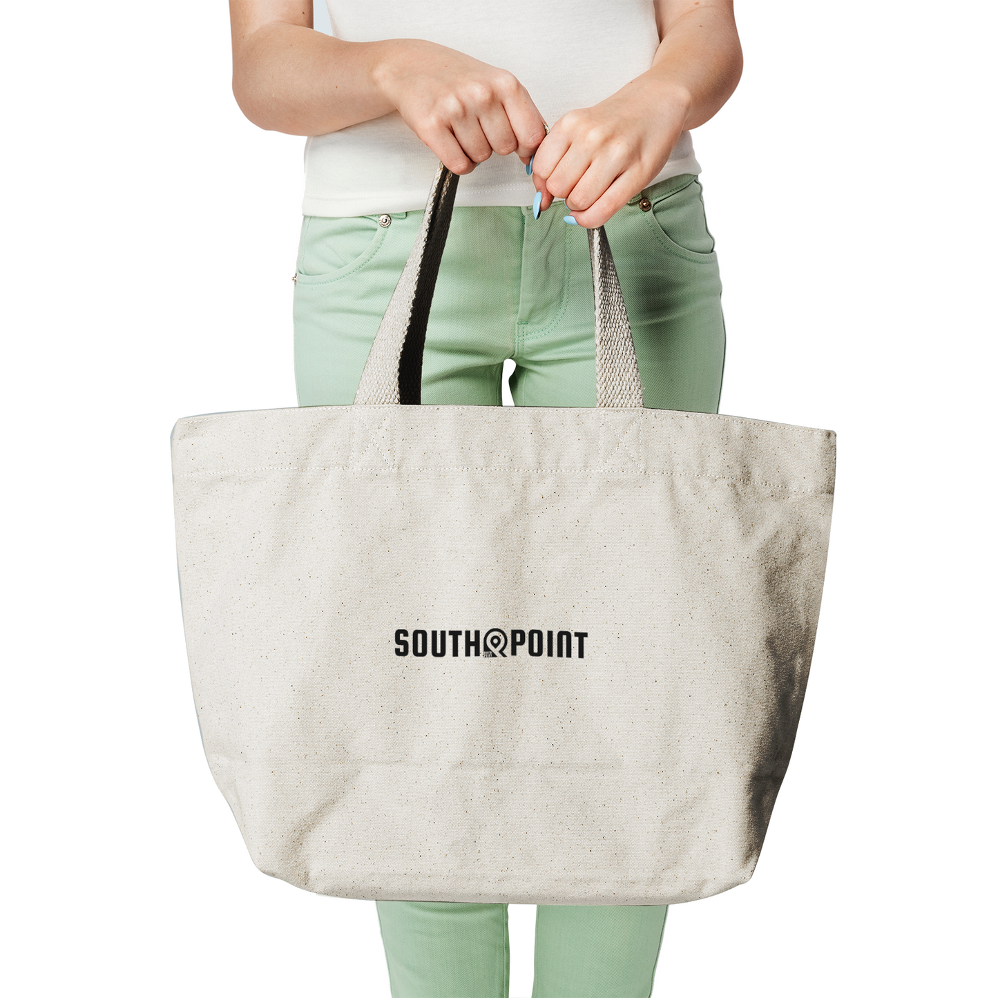 South Point Natural Canvas Tote Bags Smiley Giraffe