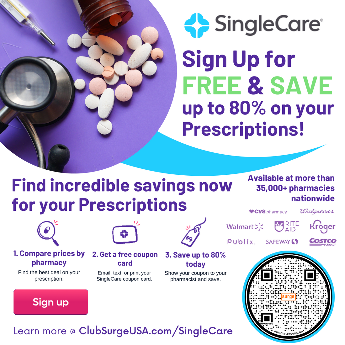 SingleCare - Sign Up for FREE & SAVE up to 80% on your Prescriptions!