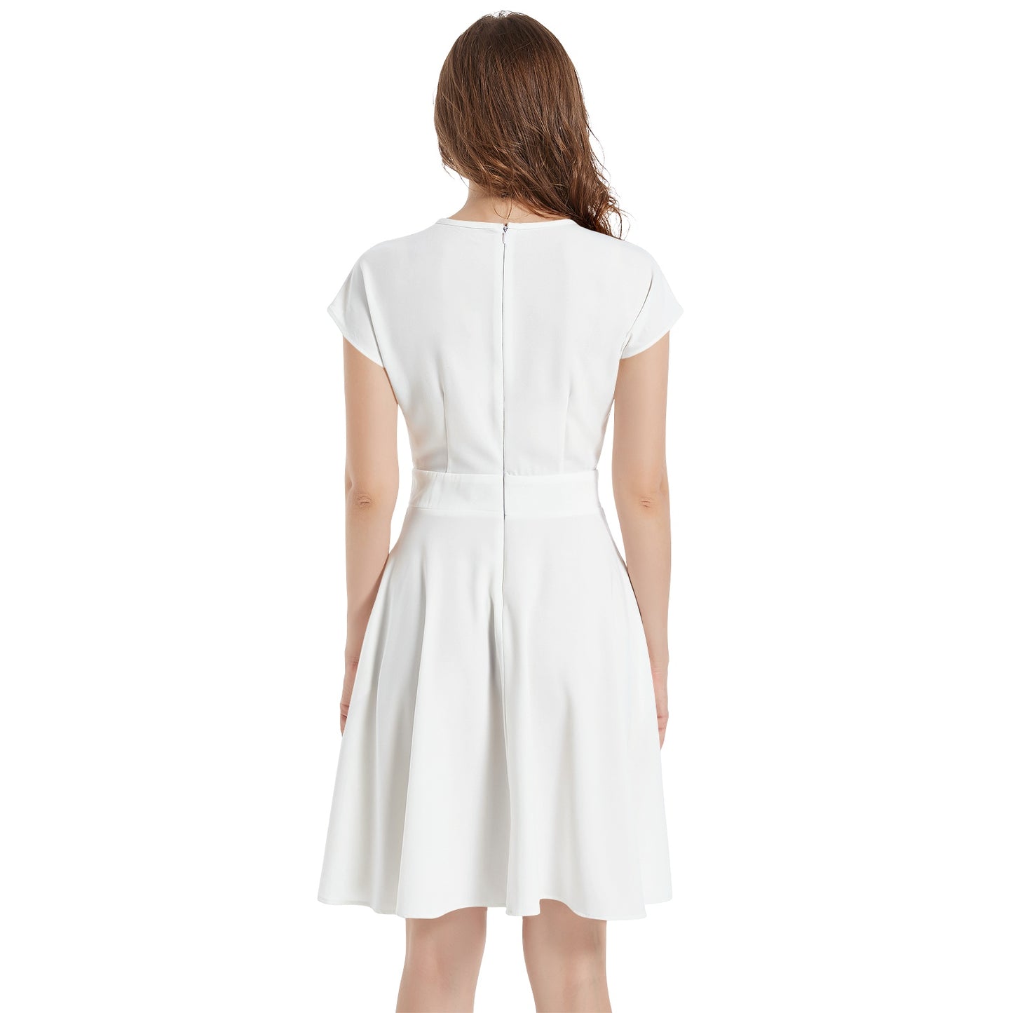 Short Sleeve  Casual A-Line Midi Dress