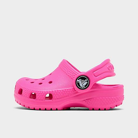 Crocs Girls' Toddler Classic Clog Shoes in Pink/Electric Pink Size 7.0