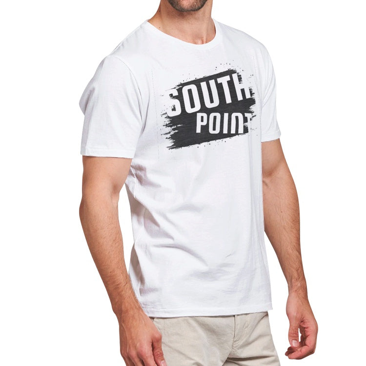 South Point Paint Style Logo Men's Cotton Tee White