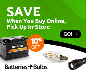 10% off your purchase when you Buy Online, Pick Up In Store @ Batteries Plus