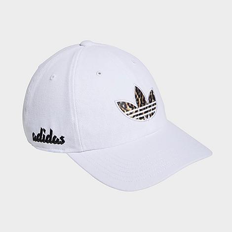 Adidas Originals Relaxed Cheetah Trefoil Adjustable Hat in White/Animal Print/White 100% Cotton