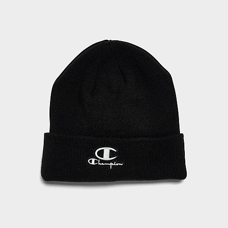 Champion Cuffed Beanie Hat in Black/Black 100% Polyester/Acrylic/Knit