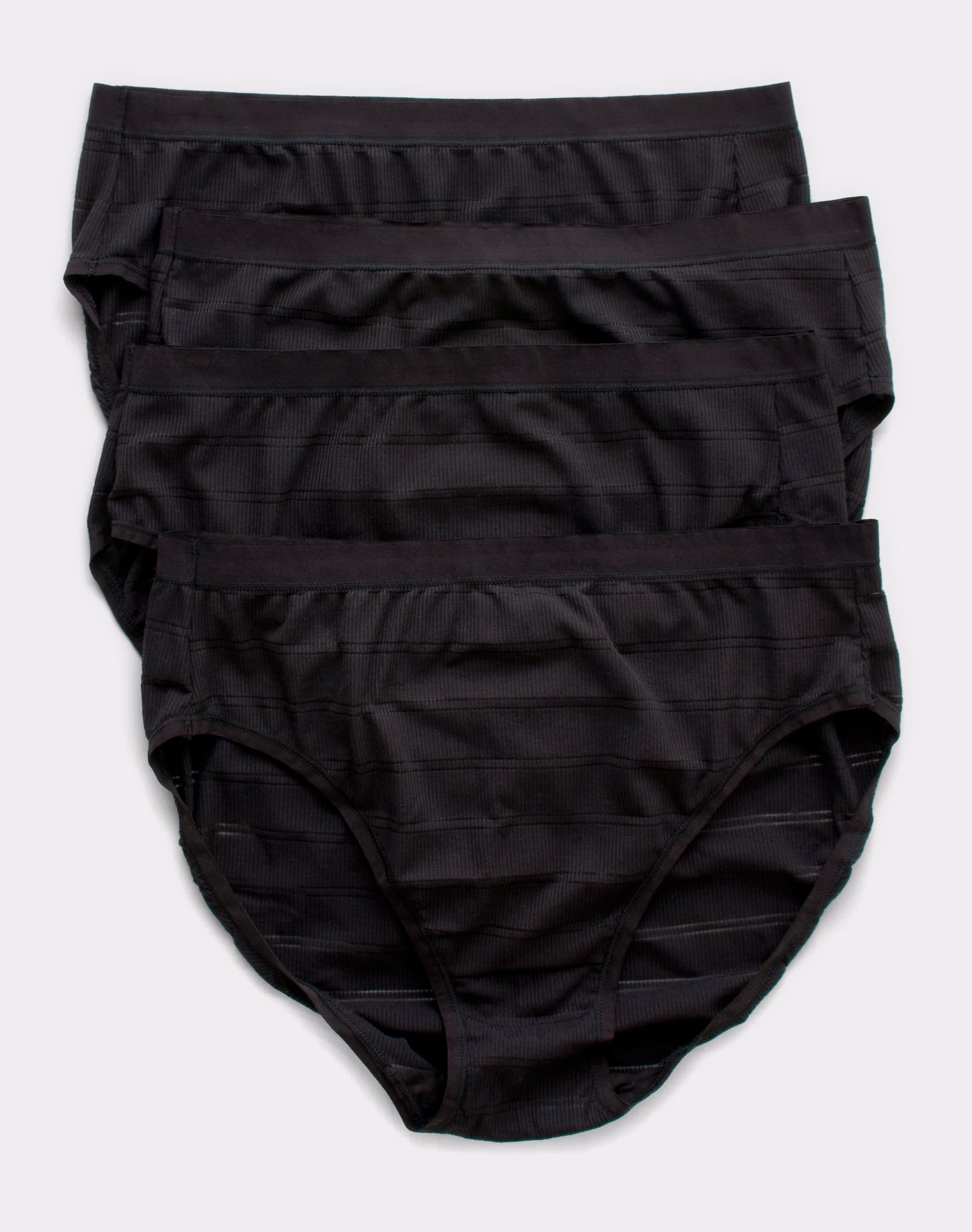 Hanes Ultimate Women's Comfort Flex Fit Hi-Cut 4-Pack Black/Black/Black/Black 5