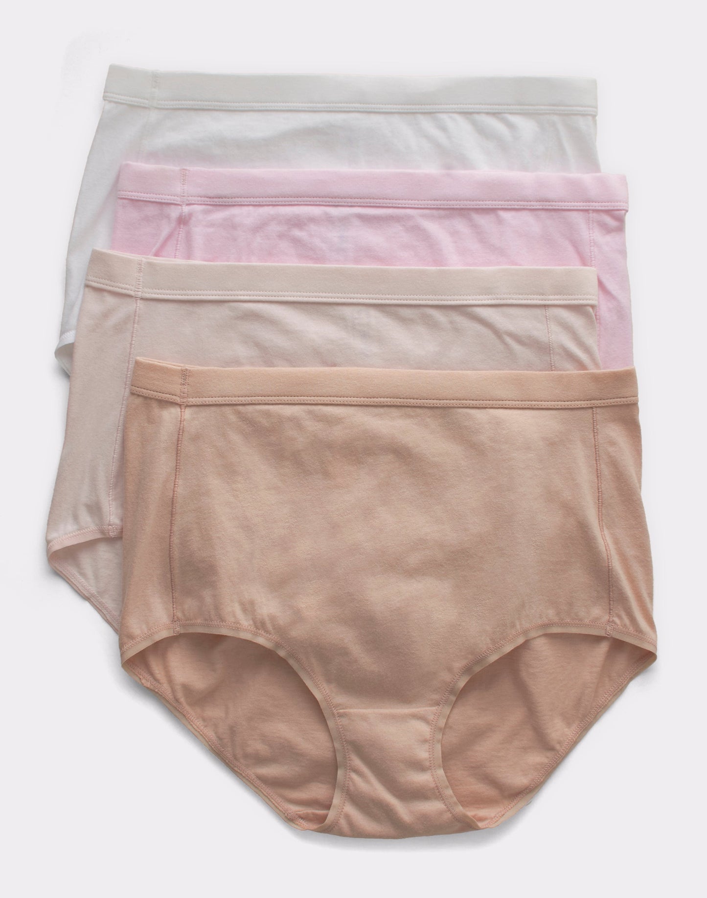 Hanes Ultimate Women's Pure Comfort Organic Cotton Brief 4-Pack White/Ballerina Slipper/Sandshell/Taupe 5