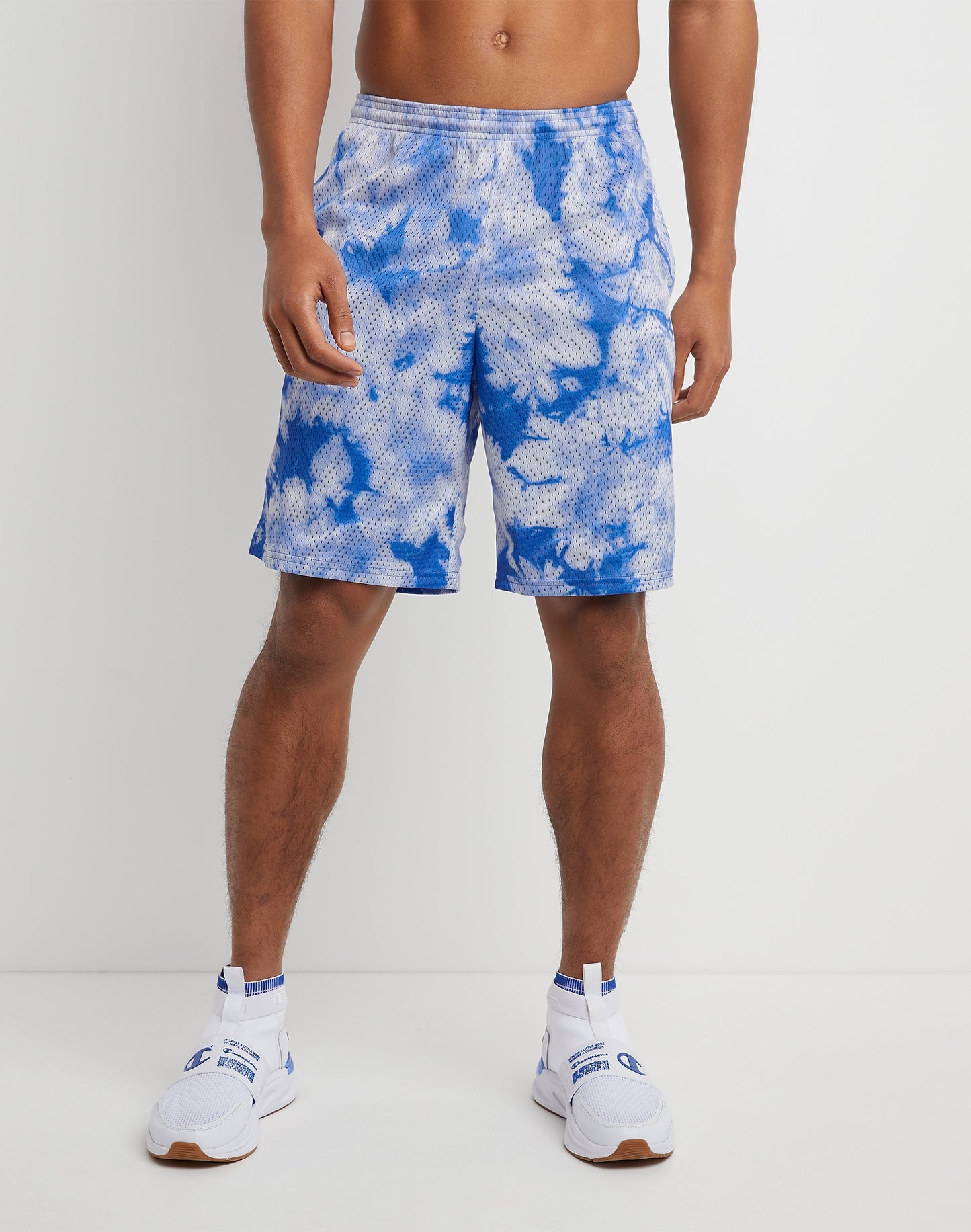 Men's Champion Mesh Print Shorts, 9" Crush Dye Bright Royal M