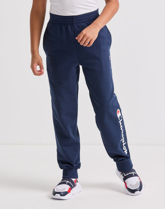 Champion Kids' French Terry Joggers, Script, 25" Navy M