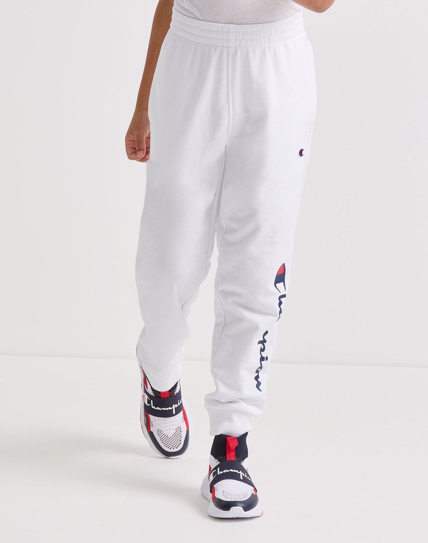 Champion Kids' French Terry Joggers, Script, 25" White M