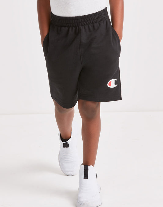Champion Little Kids' French Terry Shorts, 5.5" Black 6