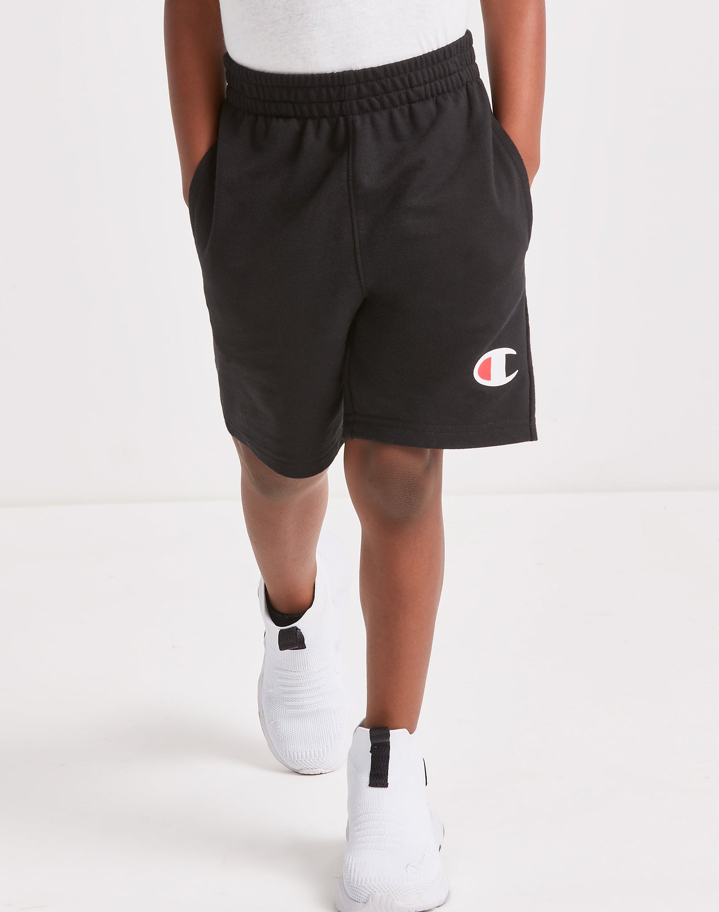 Champion Little Kids' French Terry Shorts, 5.5" Black 7