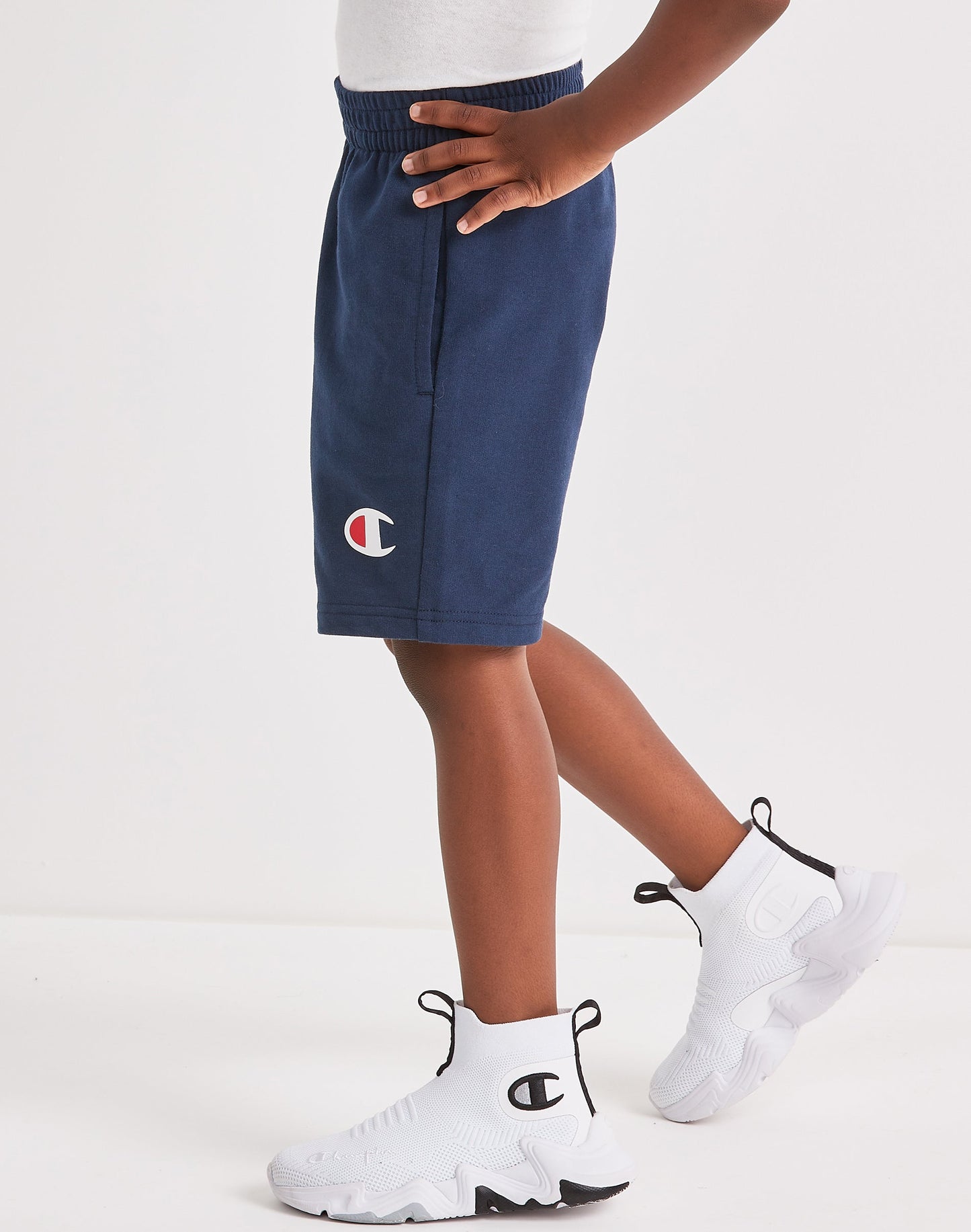 Champion Little Kids' French Terry Shorts, 5.5" Navy 5