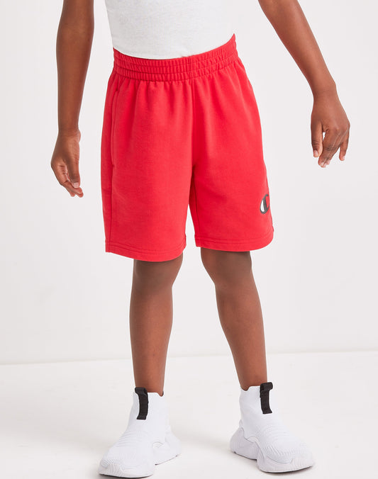 Champion Little Kids' French Terry Shorts, 5.5" Scarlet 5