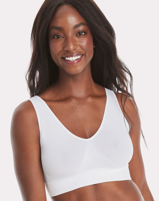 Hanes Get Cozy Pullover ComfortFlex Fit Wirefree Bra White XL Women's