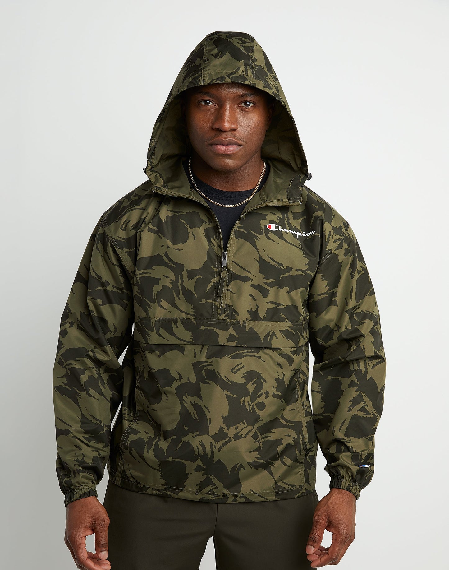 Champion Packable All Over Print Jacket Brushstroke Camo Cargo Olive/Army M Unisex
