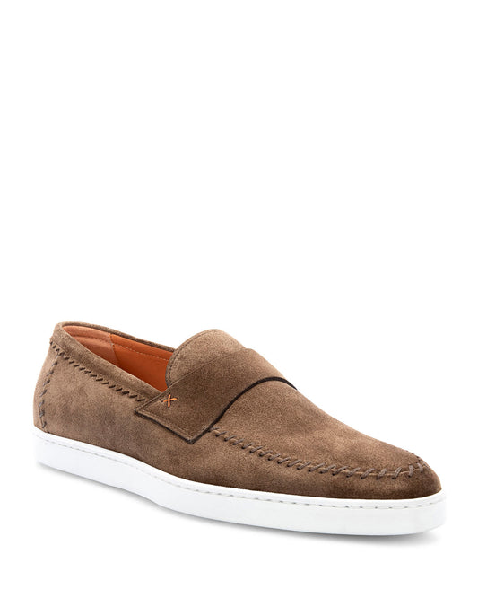 Men's Banker Stitched Suede Loafers