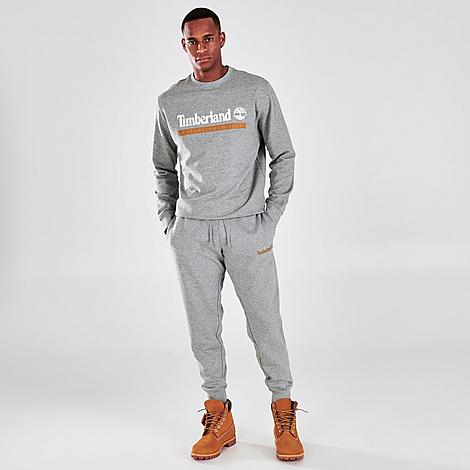 Timberland Established 1973 Jogger Pants in Grey/Light Grey Size X-Large Cotton/Fleece
