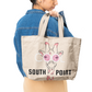 South Point Natural Canvas Tote Bags Smiley Giraffe