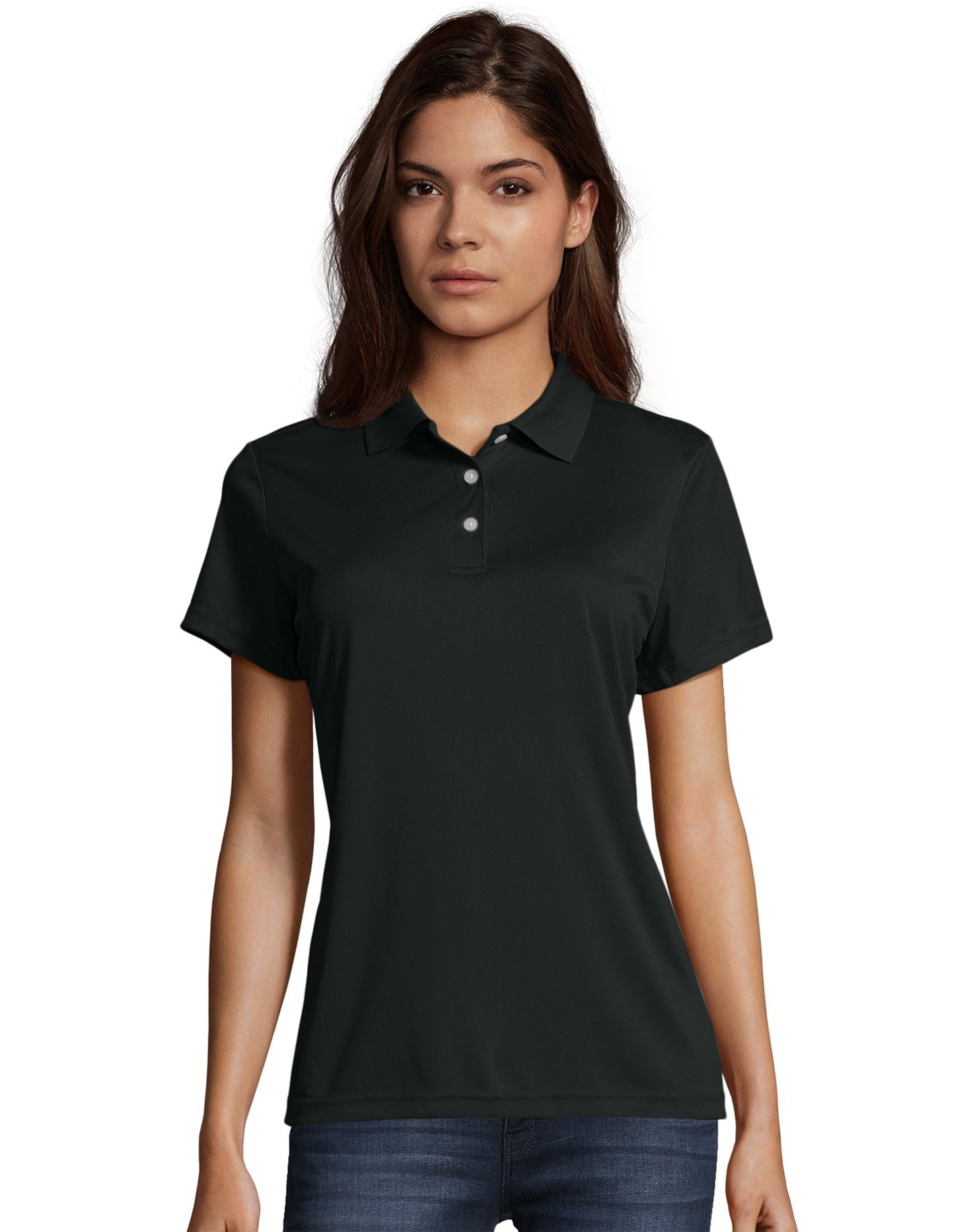 Hanes Sport Women's FreshIQ Cool DRI Performance Polo Black 3XL