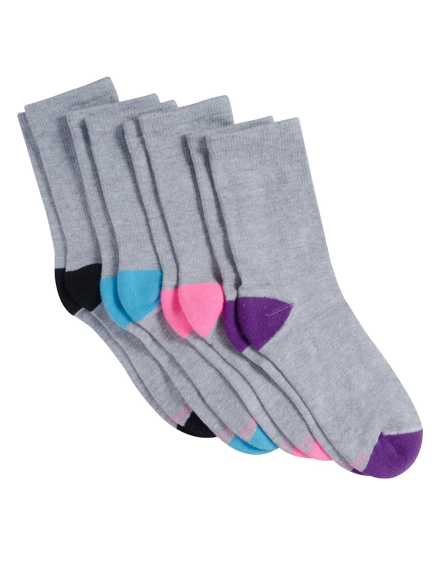 Hanes Women's Comfort FIt Crew Socks, 4-Pack Assortment 1 5-9